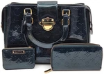 Louis Vuitton Melrose Avenue Monogram Vernis Bleu Nuit Bag Wallet Coin Pouch Set. Fixed Price $2949.49.