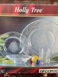 Arcoroc Christmas Holly Tree Dish Set Dinner Plates Salad Bowls Mugs 16 Pc Bx. Fixed Price $50.00.