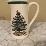 Spode Ceramic Pitcher Christmas Tree Gift 32 Oz Tele-flora 7 Tall. Fixed Price $19.99.