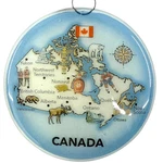 Canada Map Christmas Tree Ornament - Art Glass Light Catcher. Fixed Price $17.99.