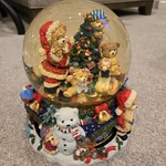 Rare Large Kirkland Christmas Musical Rotating Snow Globe - Bear Family Tree. Fixed Price $40.00.