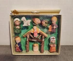 Vintage Christmas House Nativity Set Miniature 8PC Scene Figures Greenbrier. Fixed Price $15.00.