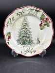 Better Homes Gardens Heritage Rabbit Bunny Christmas Tree Plate Winter Forest. Fixed Price $14.90.