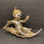 Vintage Mcm Gold Silver Pixie Elf Sprite On Leaf Hollywood Regency Arp 1242. Fixed Price $89.95.