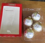 Glittery Holiday Time Set Of Four Glass Christmas Tree Ornaments. Fixed Price $7.99.