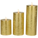 Northlight Set Of 3 Gold Led Flickering Flameless Pillar Christmas Candles 8.75". Fixed Price $32.75.