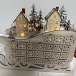 Martha Stewart Wooden Advent Led Lighted Sleigh Calendar 24 Drawers Gifts. Fixed Price $68.96.