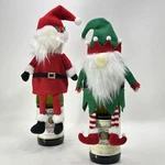 Holiday Wine Bottle Gift Toppers Handmade Felt Santa Claus Elf Set Of 2. Fixed Price $19.95.