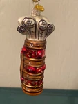 Ksa Golf Bag Clubs Hand Blown Glass Christmas Ornament 3.75. Fixed Price $9.95.