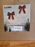 Atdawn Set Of 2 Wreaths 13 Inch Christmas Lit Red White. Fixed Price $29.00.