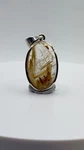 Natural Rutilated Quartz Pendant Golden Needle Crystal Sterling Silver. Fixed Price $125.00.
