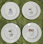 Merry Masterpieces Christmas Dessert Plates 1999 Dayton Hudson 24KT Gold Trim. Fixed Price $11.99.