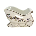Mikasa Fine Porcelain Ribbon Holly Sled Christmas Sleigh Centerpiece FK017-702. Fixed Price $24.99.