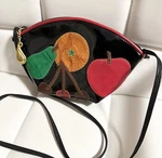 Vintage Black Designer Hand Bag By Sharif W/ Fruity Patent Leather. Fixed Price $74.99.