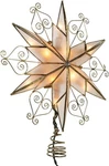 Kurt Adler 10-LIGHT Capiz Star Tree Topper W/scroll Design Open/damaged Box. Fixed Price $29.99.