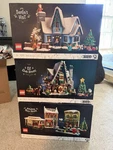 Lego Christmas Sets, Santas Visit, Elf Club House, Holiday Main Street. Fixed Price $500.00.