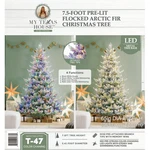 My Texas House 7.5FT Pre-lit Flocked Arctic Fir Christmas Tree Led Color Lights. Fixed Price $699.98.