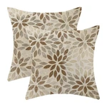 Brown Floral Pillow Covers 18X18 Set Of 2, Dahlia Farmhouse Decorations Outdo.... Fixed Price $24.39.