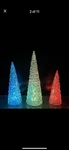 Set Of 3 Color Changing Led Light Up Acrylic Crystal Christmas Trees 22 18 15. Fixed Price $60.00.