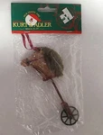 Vintage Nip Kurt S. Alder Wooden Horse Head Unicycle Christmas Ornament. Fixed Price $9.99.