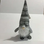 Christmas 14 Gnome Grey/white Weighted Base, New. Fixed Price $7.95.