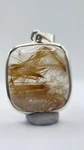 Golden Needle Inclusion Quartz Pendant Natural Crystal Sterling Silver. Fixed Price $145.00.