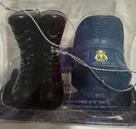 Navy Ornament Set Boots Hat 2 Pc Kurt Adler Christmas Holiday Usn #596990 Blue.. Fixed Price $14.99.