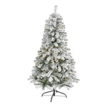 Nearly Natural 5FT Flocked Rock Springs Spruce Christmas Tree W/ 150 Clear Led. Fixed Price $98.99.