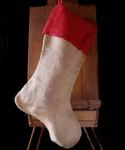Burlap Christmas Stocking Red Cuff 24 Inch - Free Shipping. Fixed Price $8.95.