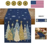 Christmas Table Runner 13X48 Inch, Xmas Trees Snowflakes Holiday Decorative F.... Fixed Price $24.99.