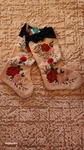 2 Brand New Pioneer Rose Floral Stockings With Ruffled Cuff!. Fixed Price $16.00.