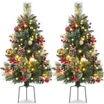 Towponics Set Of 2 Outdoor Pathway Christmas Trees, 30IN Artificial Xmas Tree.... Fixed Price $50.32.