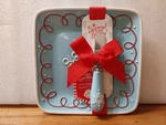 Hallmark Northpole Ceramic Christmas Blue Snowflake Appetizer Plate Spreader. Fixed Price $20.00.