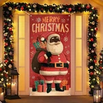 Blissyard Christmas Decorations Door Cover 71X35 Inch Vintage Black Santa Doo.... Fixed Price $18.42.