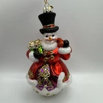 Kurt Adler Bellissimo Glass Snowman Cardinal Christmas Holiday Ornament W/ Box. Fixed Price $45.00.