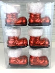 Martha Stewart Set Of 6 Shatter-resistant Glitter Santa Boot Christmas Ornaments. Fixed Price $12.99.