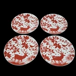 Room Creative Holiday Silhouettes 7" Christmas Dessert Plates Stoneware Set Of 4. Fixed Price $25.00.