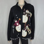 Vintage Tiara International Sweater Womens Large Snowman Christmas 2000S Granny. Fixed Price $27.67.