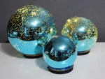 Valerie Parr Hill Set Of 3 Mercury Glass Blue Spheres With Timers New. Fixed Price $39.99.