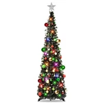 N&t Nieting 5FT Pop Up Black Tinsel Christmas Tree With Lights 30 Ornaments. Fixed Price $59.42.
