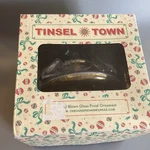 Christmas Glass Finial Ufo Ornament Large 5" Tall Gold Silver Glitter Holiday. Fixed Price $29.99.