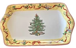 Nibspode Christmas Tree 2012 Annual Dessert Tray Red Ribbon Partridge Pears Trim. Fixed Price $11.98.