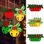12 Pcs 3D Wooden Christmas Jingle Bell Ornaments Buffalo Plaid Bow. Fixed Price $11.14.