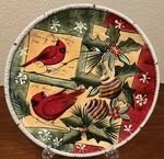 Certified International Susan Winget 8-1/2" Christmas Plate Cardinals Pinecone. Fixed Price $18.00.