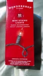 Wondershop Mini String Lights 50 Clear Incandescent Green Wire 10FT. Fixed Price $10.95.