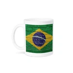 3DROSE, National Flag Of Painted Onto Brick Wall Brazilian, Mug. Fixed Price $15.97.