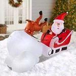 8' Led Reindeer Wreck With Santa On Sleigh Christmas Inflatable By Gemmy New. Fixed Price $74.99.