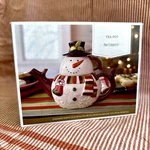 Pier 1 Snowman Teapot Ceramic Christmas With Lid And Cup "wooden" Arms. Fixed Price $28.99.