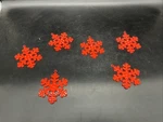 6 Vtg Neon Orange Plastic Snowflakes Christmas Ornaments 1/4 *glows*. Fixed Price $25.00.