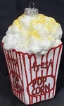 Krebs Box Of Popcorn Glass Figural Glittery Christmas Ornament 5"HI Inspirations. Fixed Price $20.00.